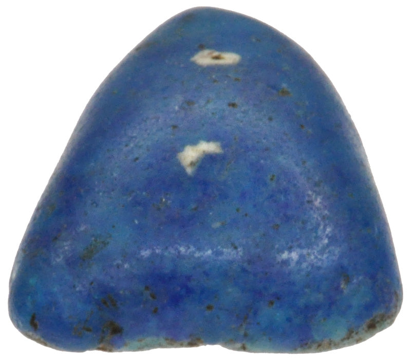 Rare Large Blue Kiffa Glass Bead - Handmade In Mauritania - close-up