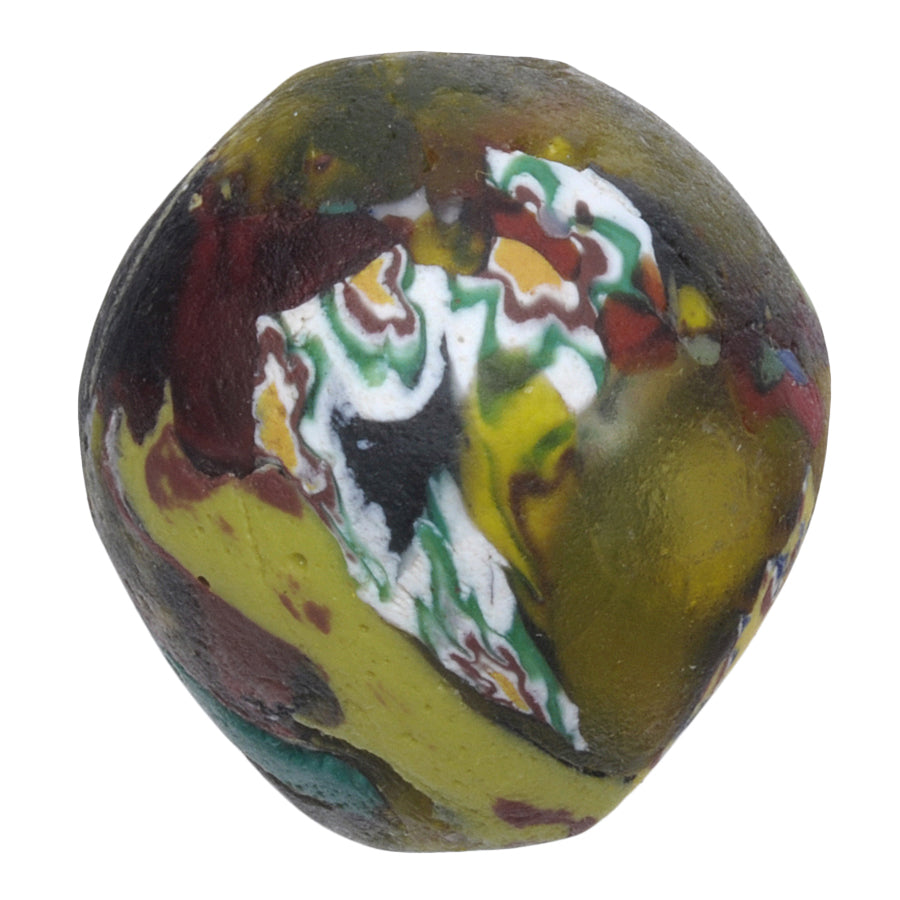 Large Recycled Venetian Millefiori & Chevron Glass Trade Bead