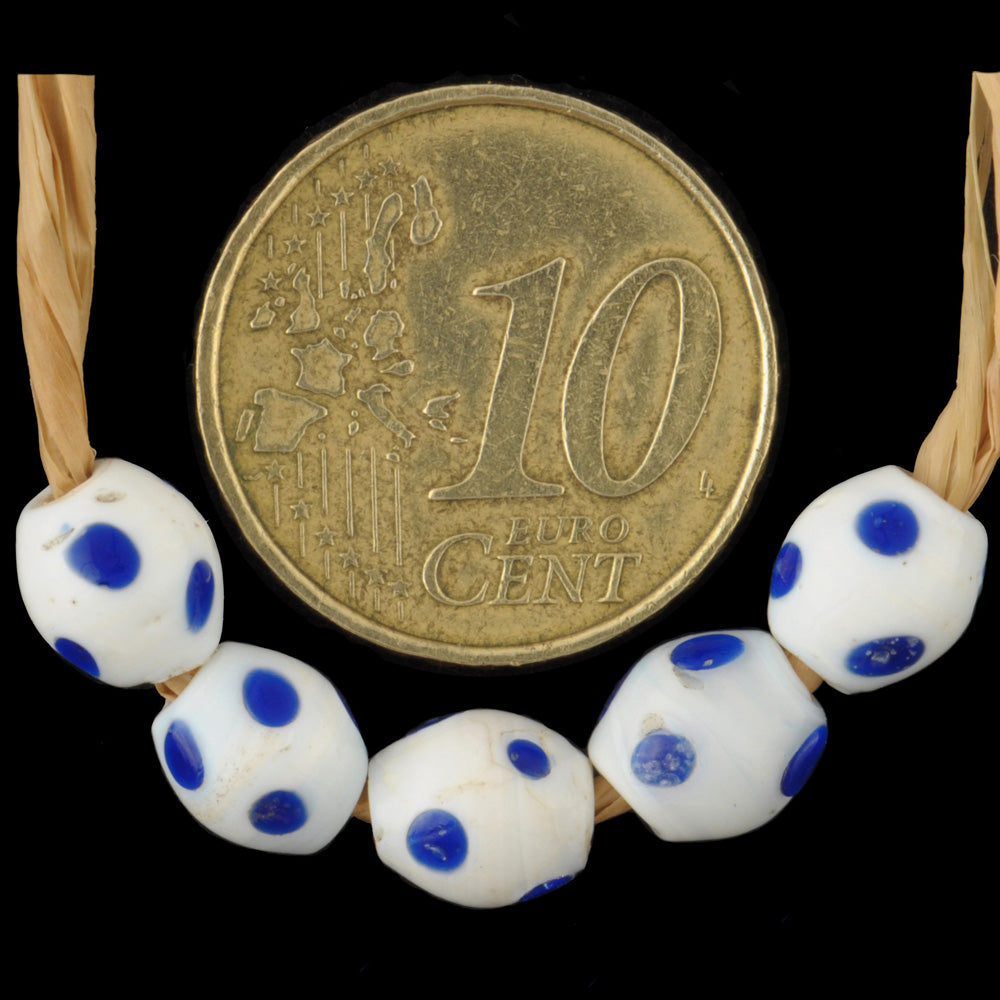 Antique Small Venetian Skunk Fancy African Trade Glass Beads 6-7Mm