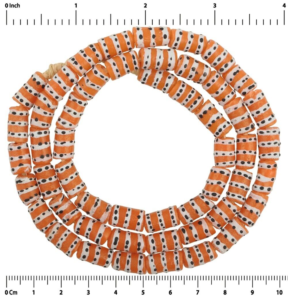 Handmade African Trade Beads - 7Mm Krobo Recycled Glass Beads - close-up