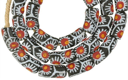 Handmade Fancy Krobo African Trade Beads - 10Mm Recycled Glass - alternate view