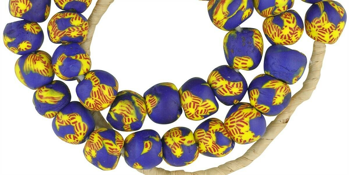 Beautiful African Trade Beads - Recycled Glass Beads From Ghana - cropped detail