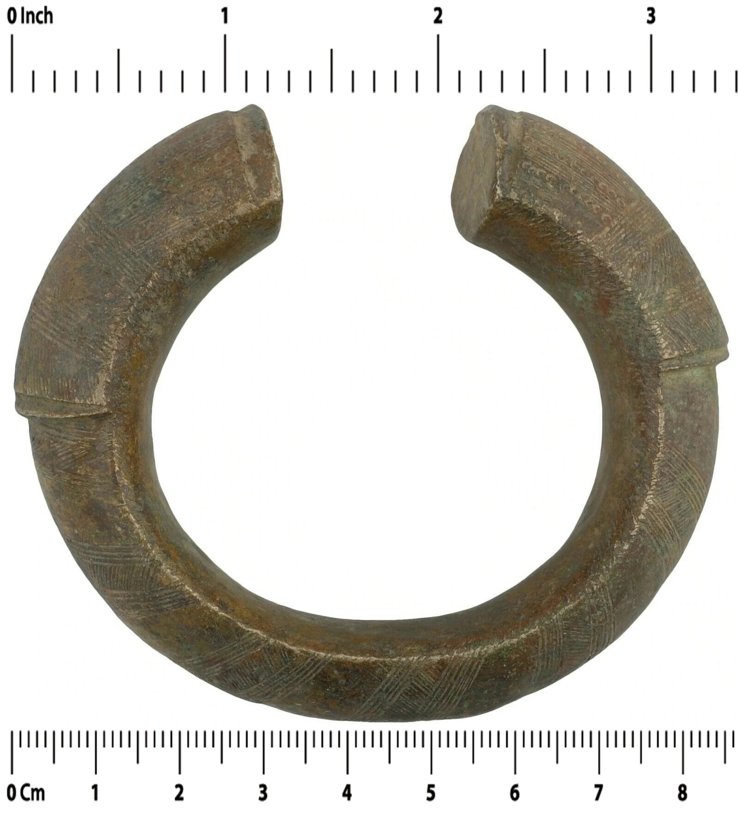 Antique Brass Bracelet African Currency Fulani Ghana Burkina Faso - product focus