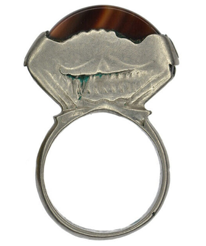 Authentic Tuareg Silver Ring with Agate – TribalGH