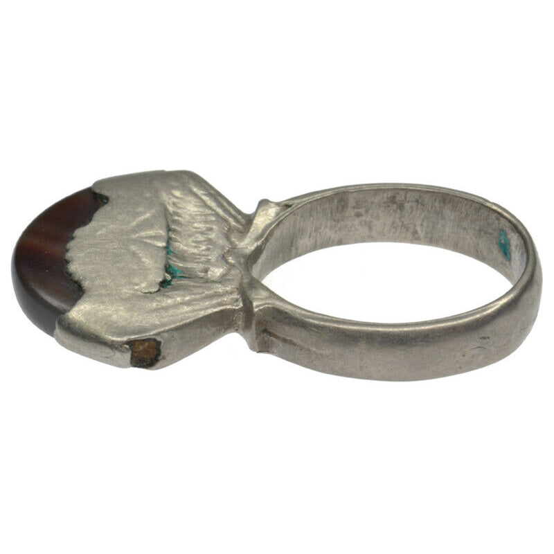 Authentic Tuareg Silver Ring with Agate – TribalGH
