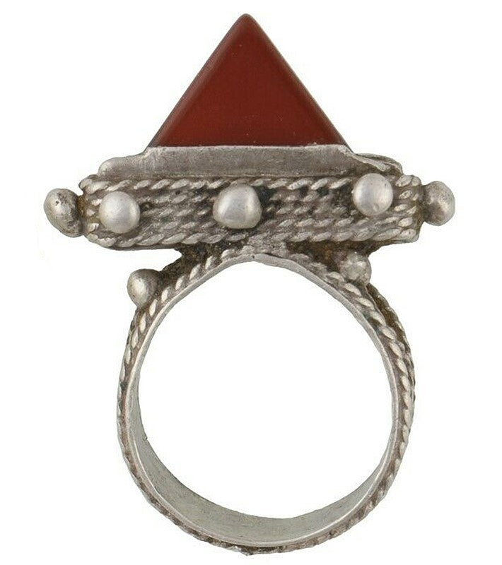 African Tuareg Jewelry Silver Ring Old Art Tribal Berber Niger Mali West Africa - alternate view