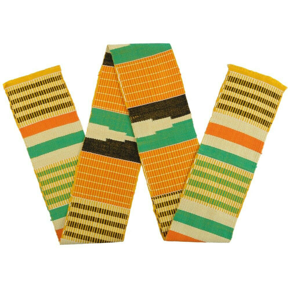 Authentic Handwoven Kente Scarf - Ghanaian Kente Stole