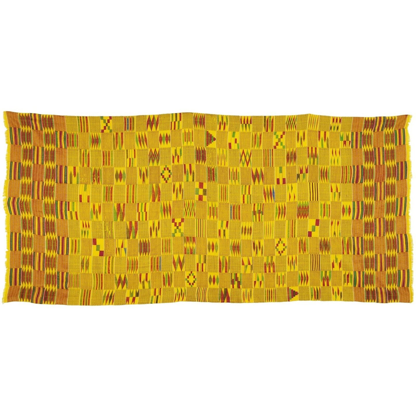 Rare Silk Handwoven Ashanti Kente Cloth – Mid‑1900s Woman Size