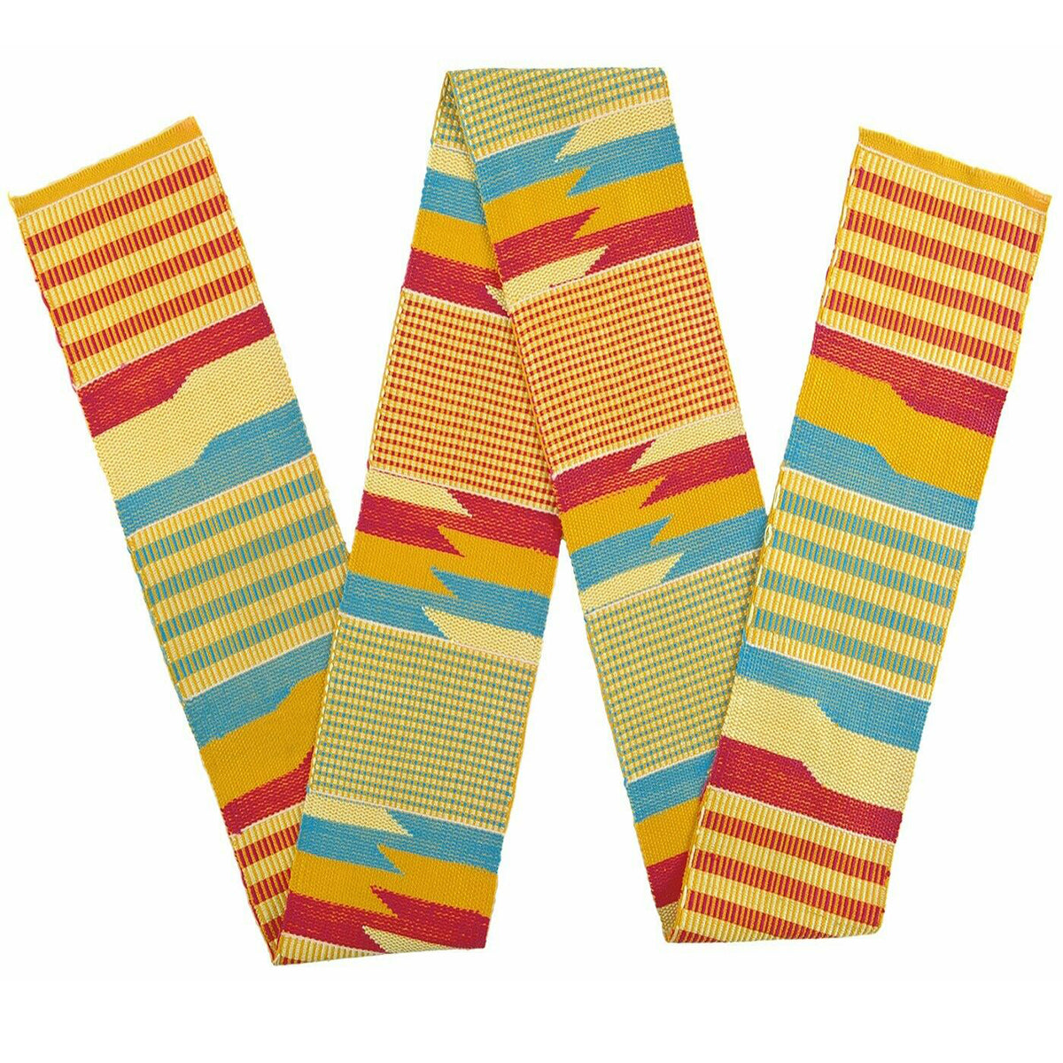 Authentic Ghanaian Kente Scarf: Handwoven Heritage Accessory