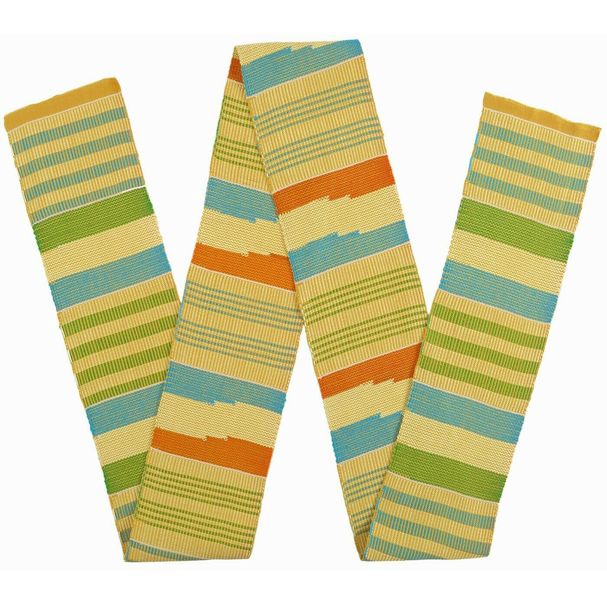 Authentic Handwoven Kente Scarf From Ghana - Cultural Elegance