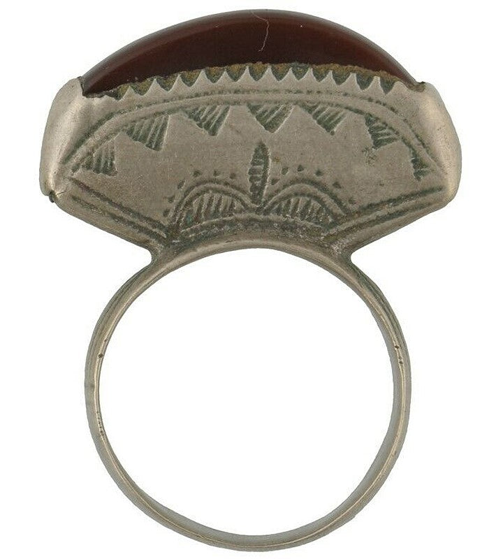 Authentic Tuareg Silver Ring with Agate – TribalGH