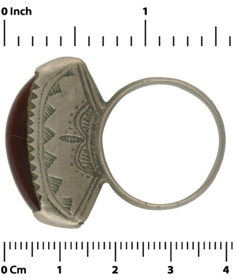 Authentic Tuareg Silver Ring with Agate – TribalGH