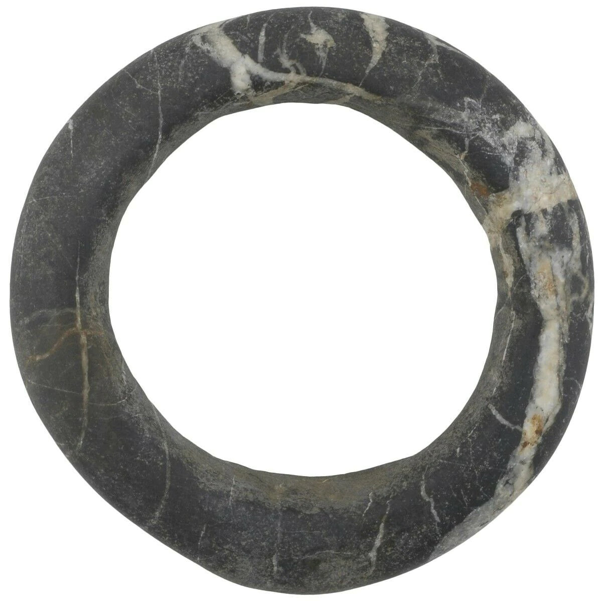 Antique West African Stone Granite Bracelet Armband Currency Mali Dogon Sahara - angled shot