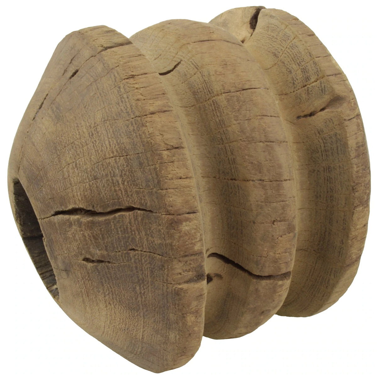 Tuareg Wooden Pulley – Medium Sahara Well Pulley (16 × 14 cm)