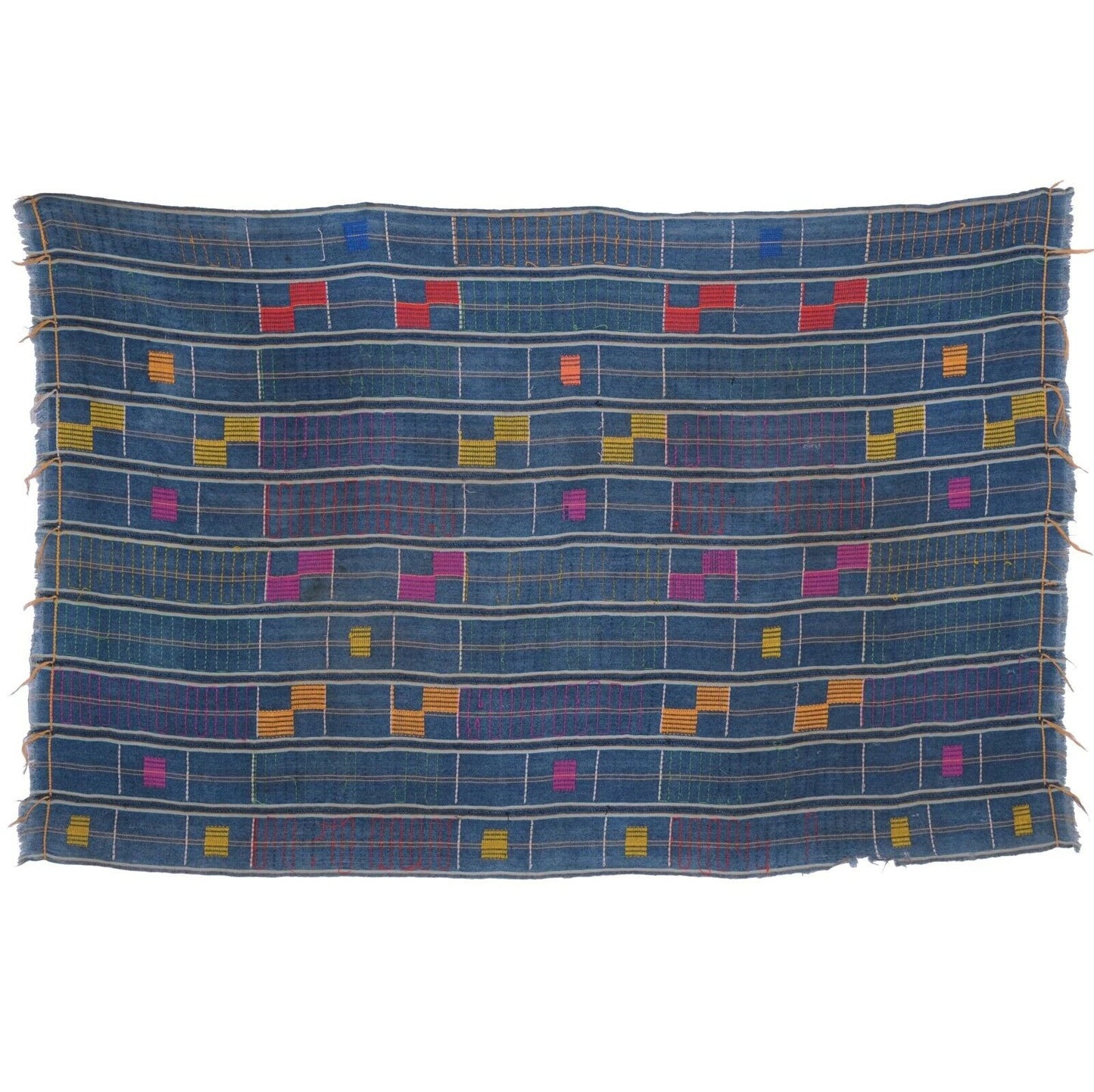 Handwoven Baule Cloth – 1960s Ivory Coast Woman Size 58″×38″