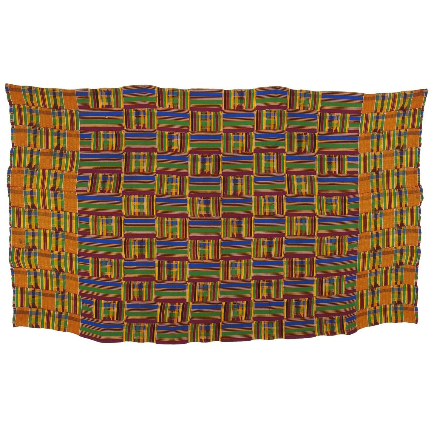 Vintage Handwoven Ashanti Kente Cloth – Woman Size 74″ × 45¼″