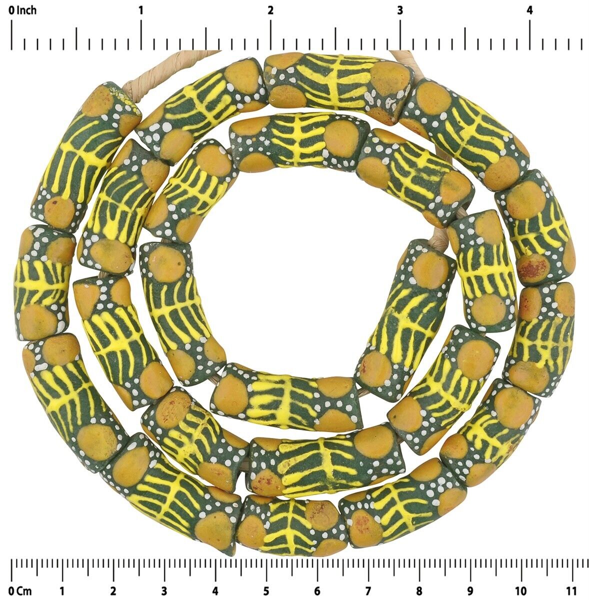 Authentic Krobo Glass Beads - Recycled African Trade Beads - zoomed-in detail