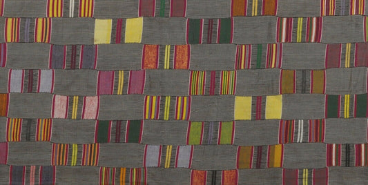 Vintage Handwoven Ewe Kente Cloth – Guinea Fowl, Woman Size, 1960s
