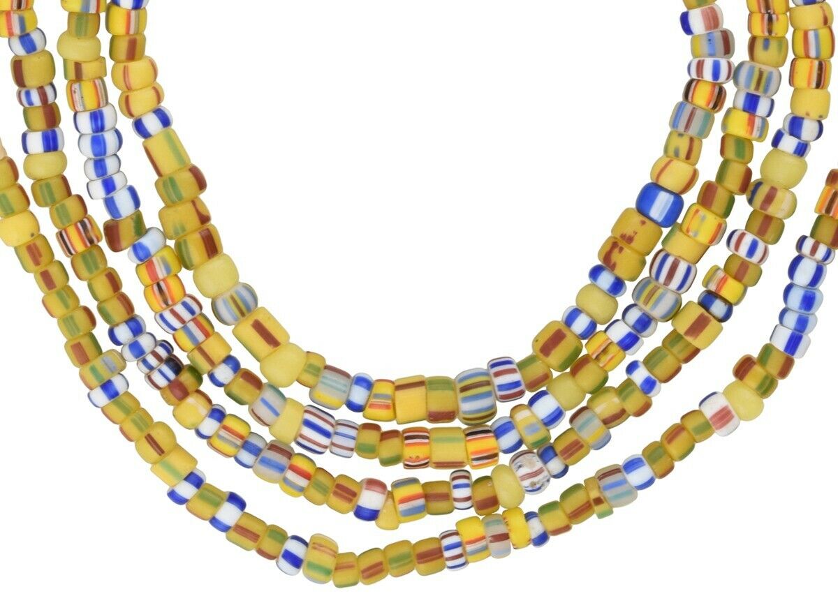 Antique Old Venetian Drawn Seed Glass Beads – Strand of 2–4 mm Trade Beads
