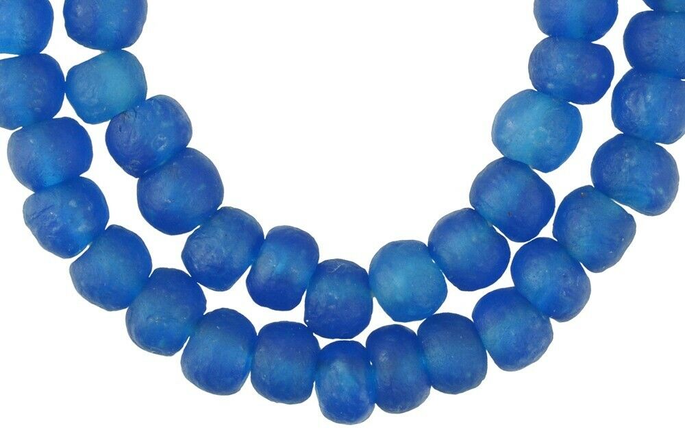 Translucent African Trade Beads - Krobo Glass, 14Mm, 21" - alternate view