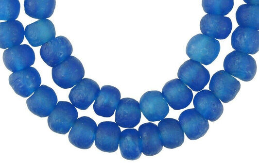 Translucent African Trade Beads - Krobo Glass, 14Mm, 21" - alternate view