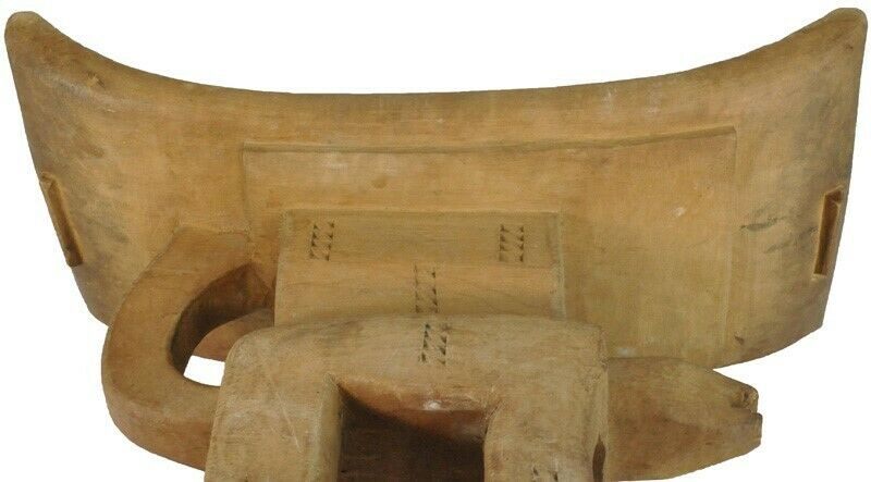 Antique Ashanti Stool Tribal Chief Ghana Wood African Akan Ethnic Handcarved - close-up