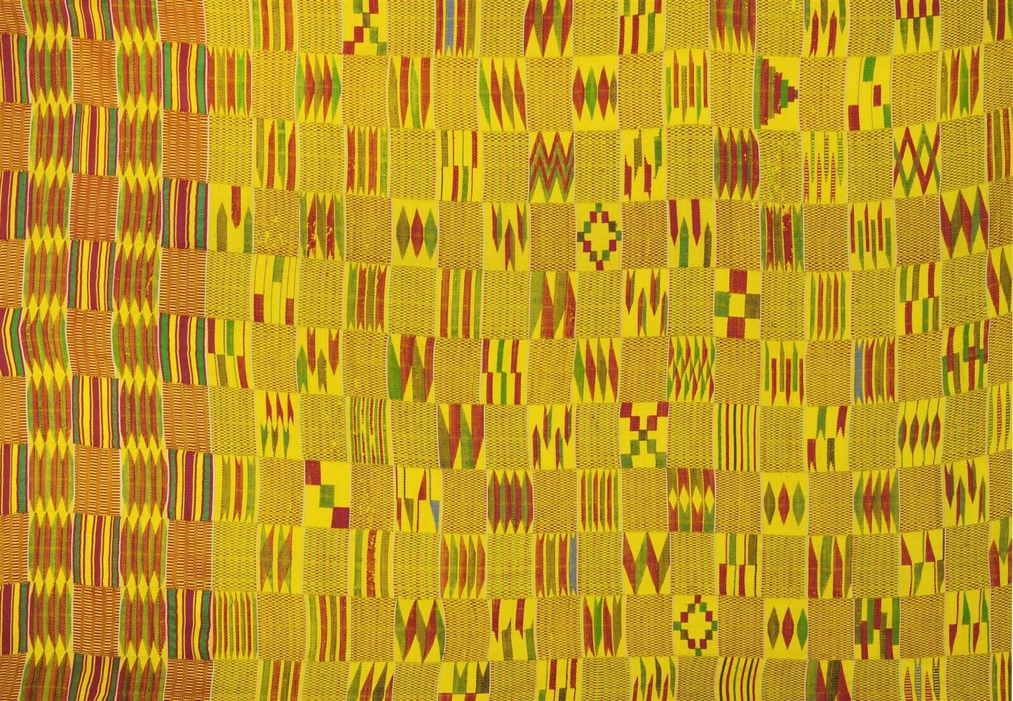 Rare Silk Handwoven Ashanti Kente Cloth – Mid‑1900s Woman Size