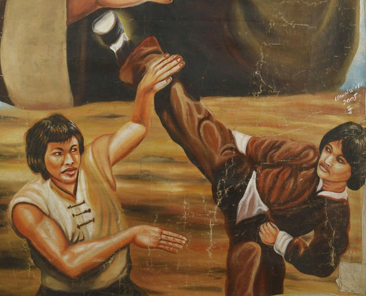 Snake Deadly Ace - Authentic Ghana Hand-Painted Martial Arts Movie Poster - alternate view