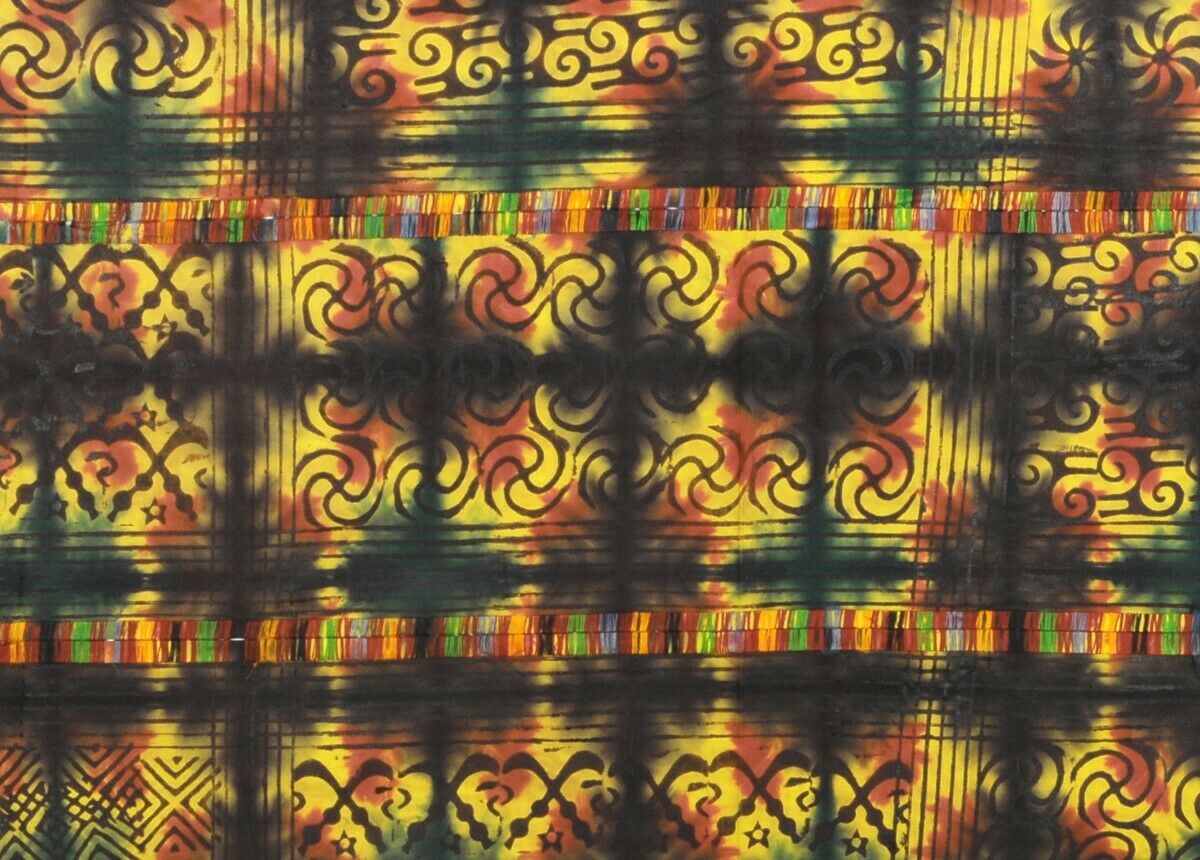 Vintage Handwoven Ashanti Adinkra Batik Tie‑Dye Cloth – Woman Size