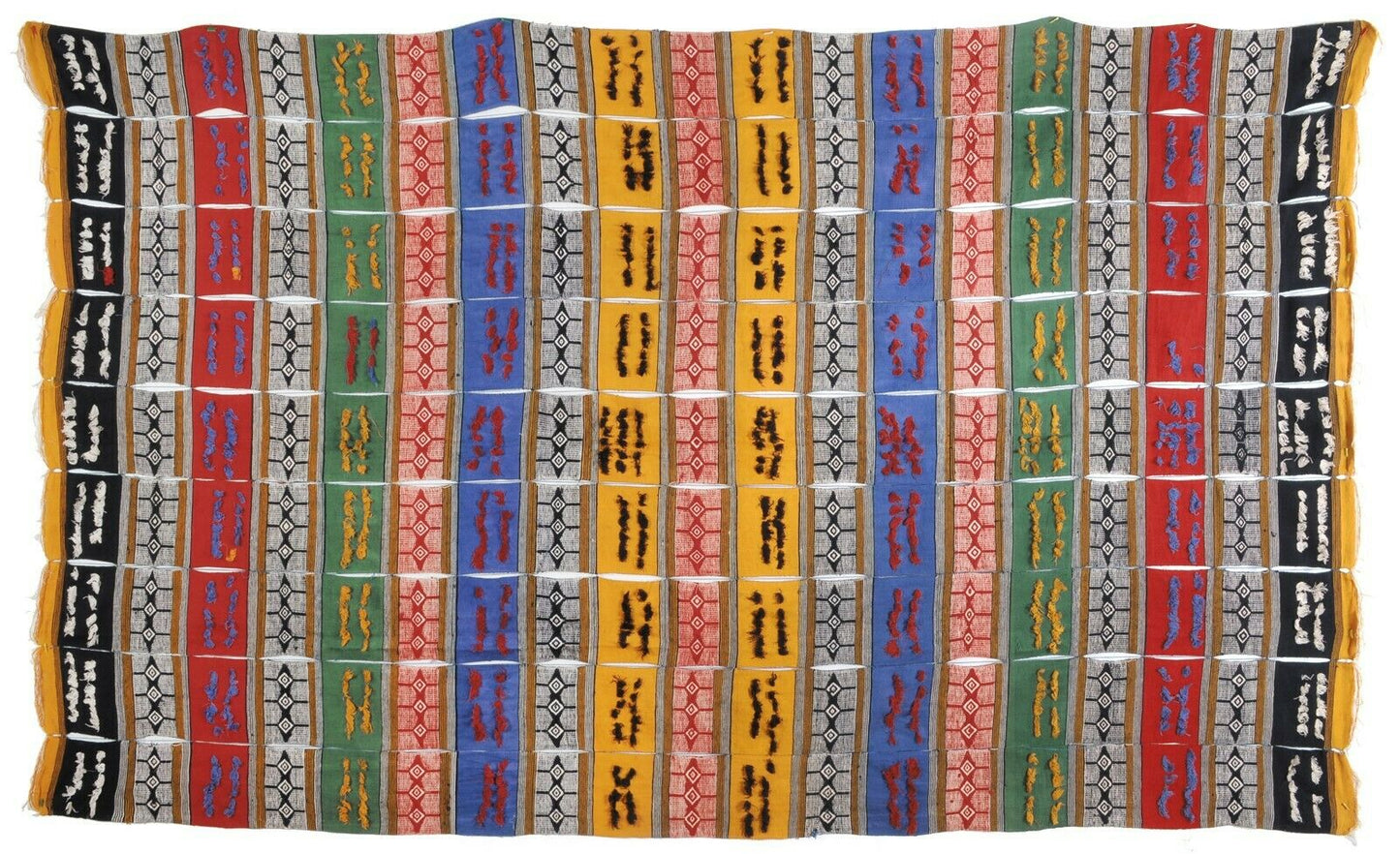 Old African Djerma Niger Handwoven Blanket Tuareg Sahara Tent Hanging Cloth - close-up