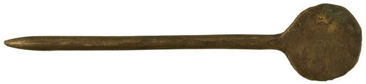 Vintage African Ghana Ashanti Akan Brass Bronze Hair Pin - angled shot