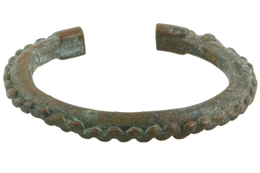 African Old Brass Bronze Bracelet Currency Akan Fulani Ghana / Burkina Faso - alternate view