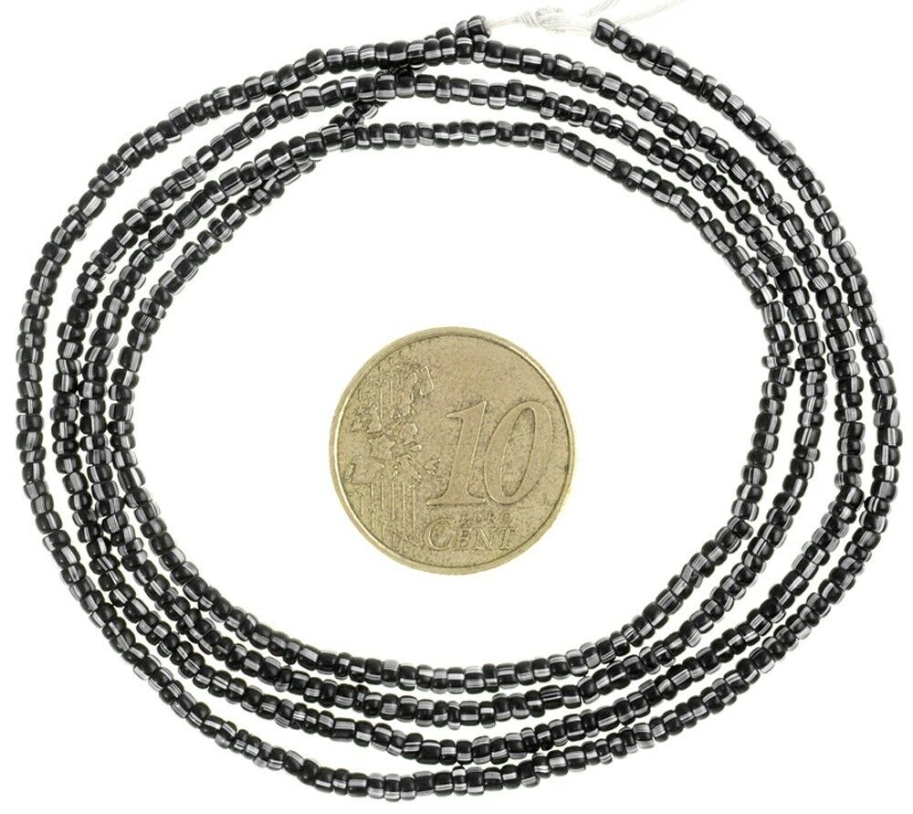 Old Venetian Tiny 2 mm Seed Glass Trade Beads Strand – 27″