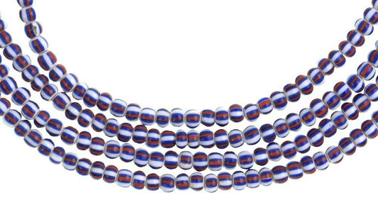Antique Tiny 2 mm Venetian Striped Seed Bead Strand – Trade Beads