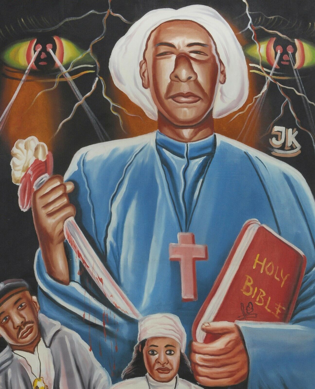 Last Prophet Movie Poster - Authentic Ghanaian Hand-Painted Art - close-up