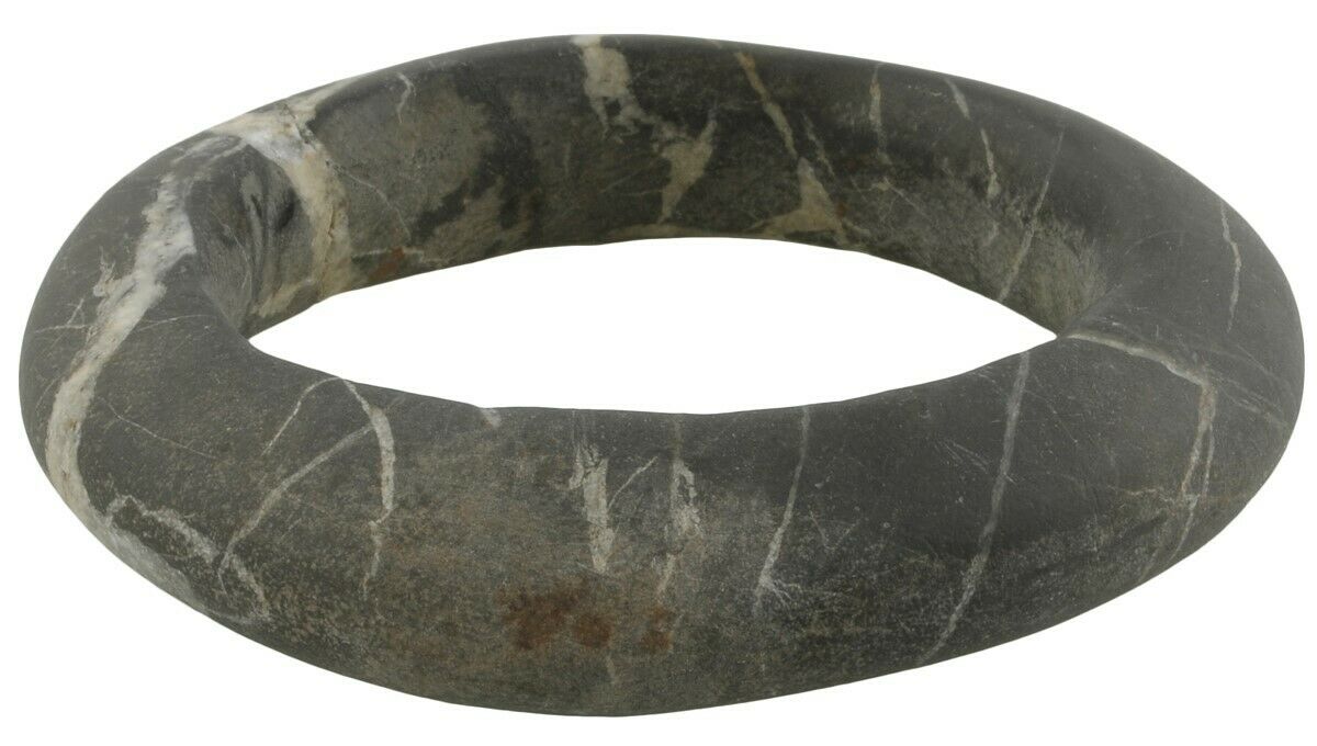 Antique West African Stone Granite Bracelet Armband Currency Mali Dogon Sahara - zoomed-in detail