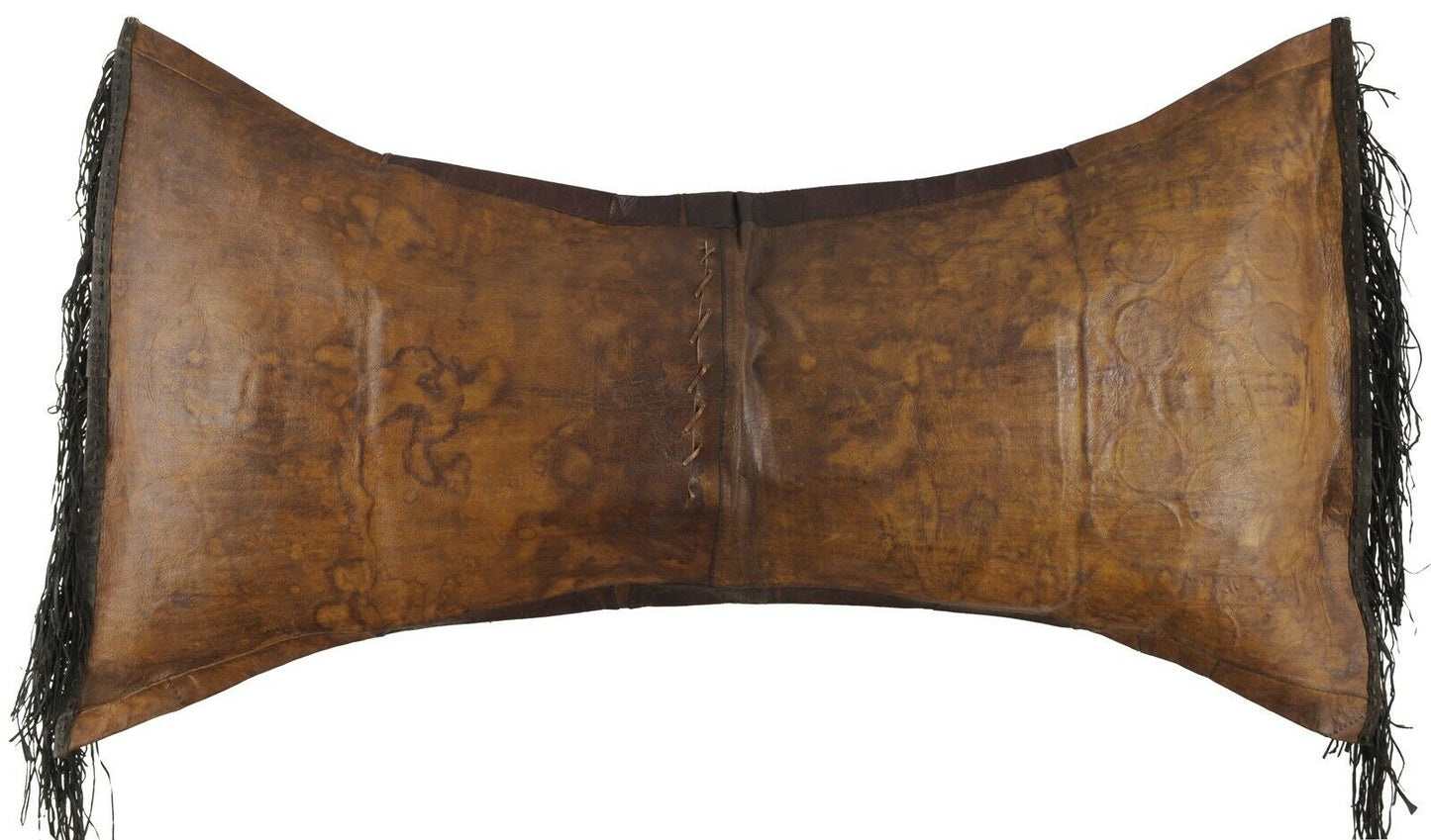 Old African Tuareg Leather Pillow Case Mali Niger Sahara Desert Bedouin Ethnic - closer angle