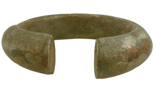 Old Brass Copper Bracelet Currency Ghana / Fulani African Ethnic Jewelry - alternate view