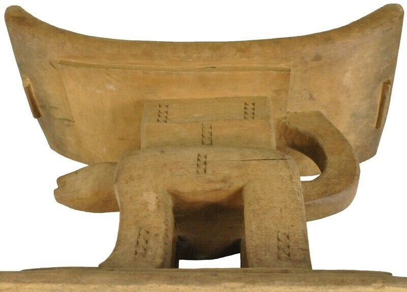 Antique Ashanti Stool Tribal Chief Ghana Wood African Akan Ethnic Handcarved - zoomed-in detail