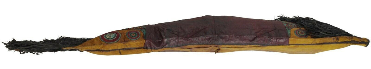 Old African Tuareg Leather Pillow Case Mali Niger Sahara Desert Bedouin Ethnic - angled shot