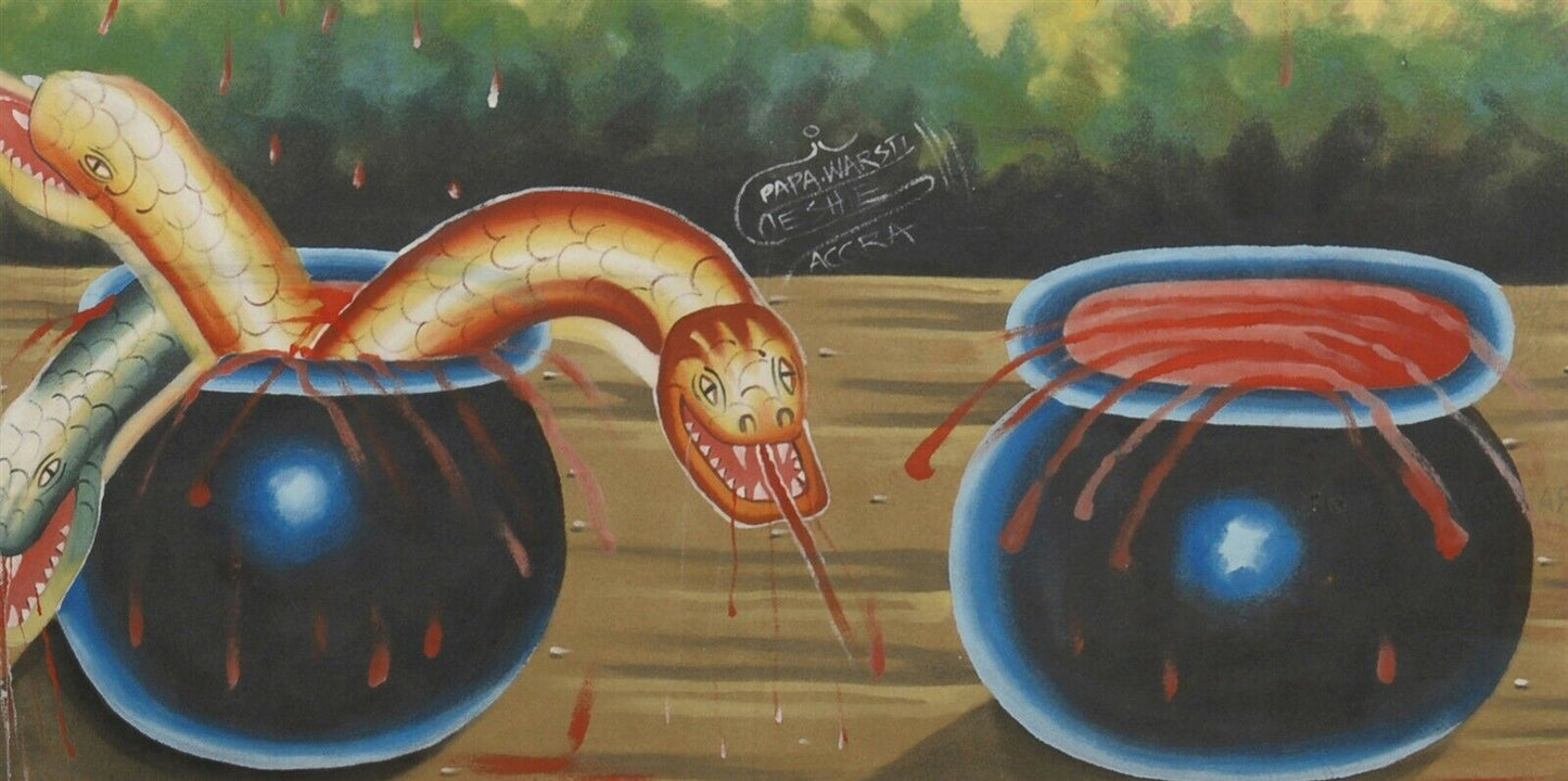 Nana Nsaden 2 Movie Poster - Authentic Hand-Painted Ghanaian Art - close-up