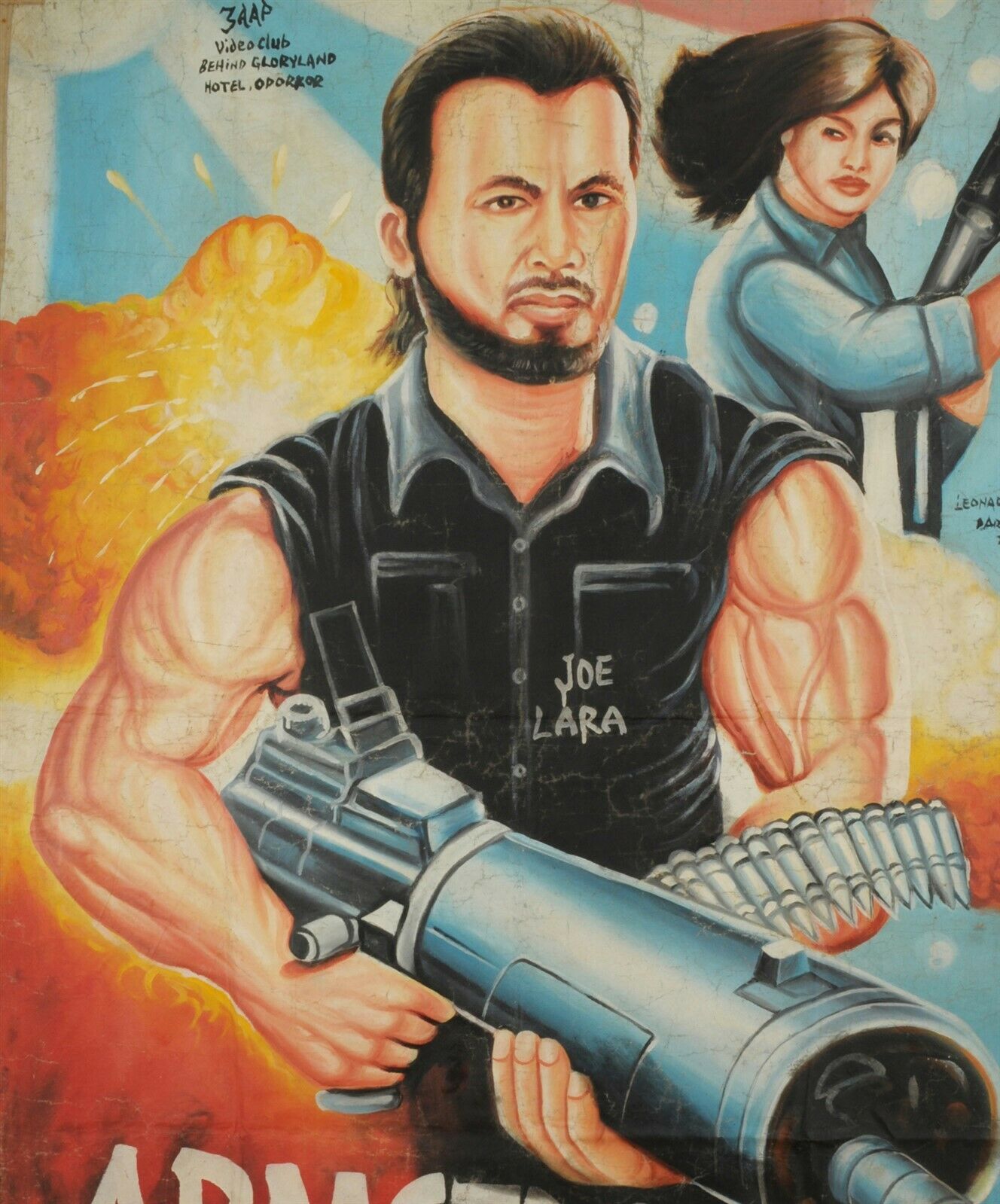 Armstrong: Original Ghanaian Hand-Painted Movie Poster Art - alternate view