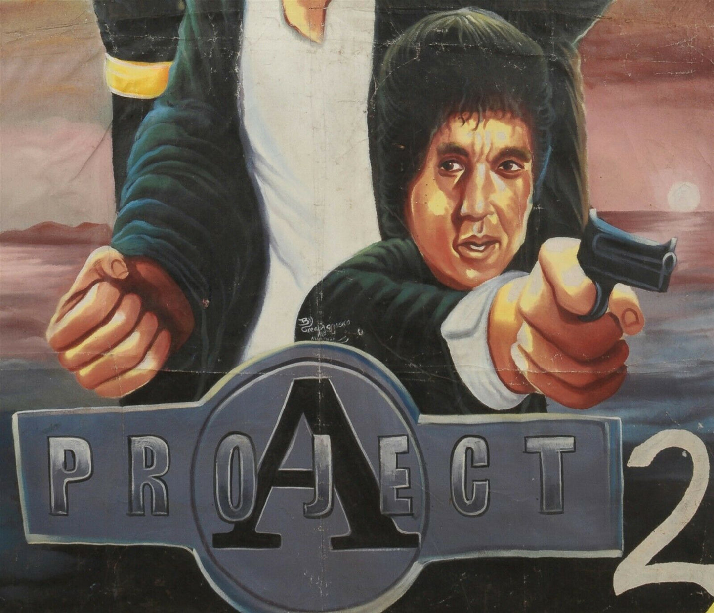 Project A 2 Movie Poster - Authentic Ghana Hand-Painted Art - close-up