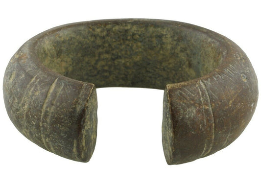 African Old Brass Bronze Bracelet Currency Baby Size Fulani Ghana Burkina Faso - alternate view