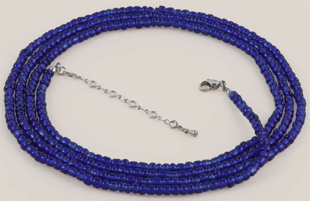 Extension Chain Royal Blue African Waist Beads – Handmade Beaded Body Jewelry