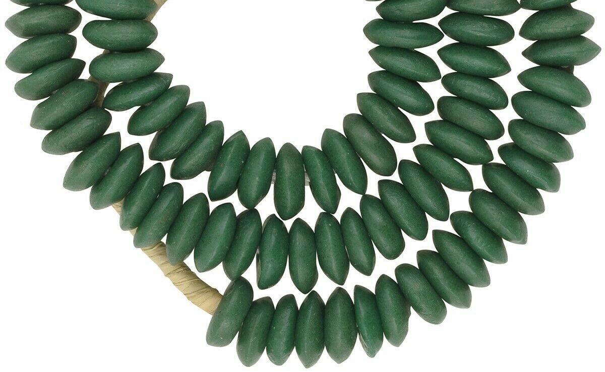 Authentic African Trade Beads - 13-14Mm Krobo Glass Beads From Ghana - close-up