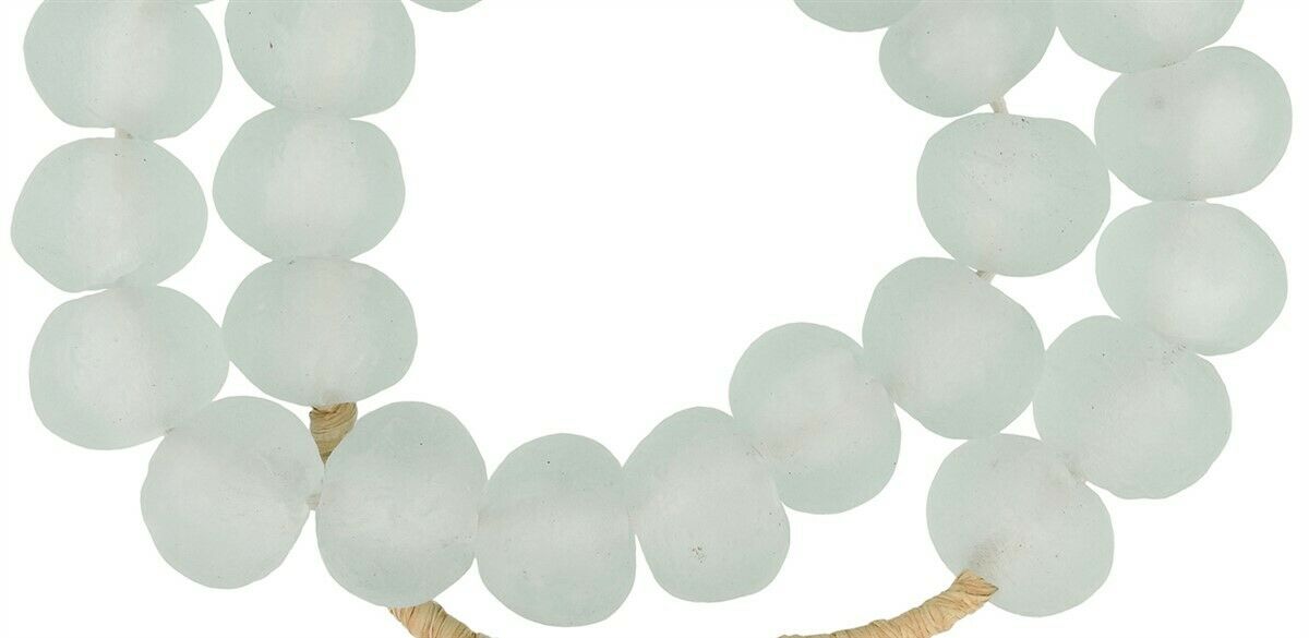 X-Large Translucent Krobo Glass Beads - African Trade Beads - angled shot