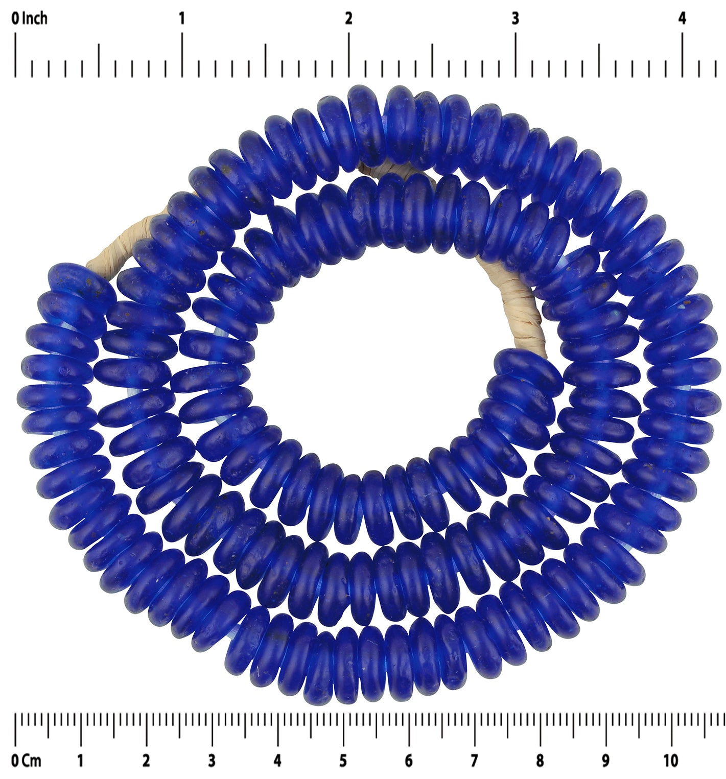 Handmade Ghana Glass Beads - Recycled African Trade Beads - zoomed-in detail