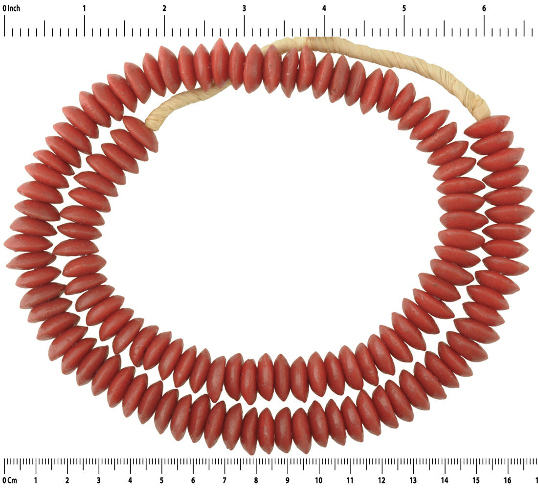 Exquisite 14Mm Krobo Glass Beads - African Trade Beads, 24" Strand - close-up