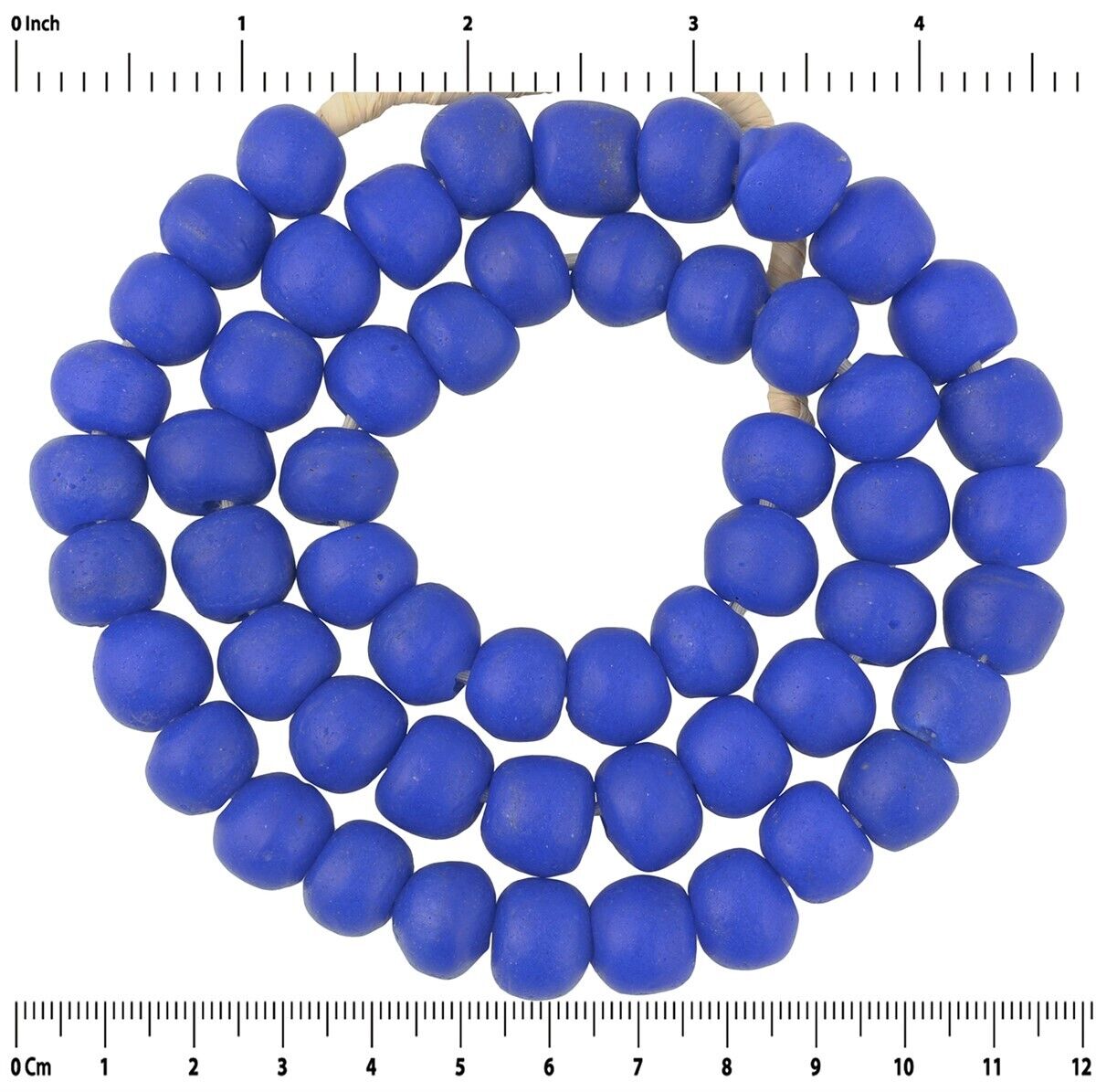 African Trade Beads - 13-14Mm Krobo Recycled Glass Beads Ghana - alternate view